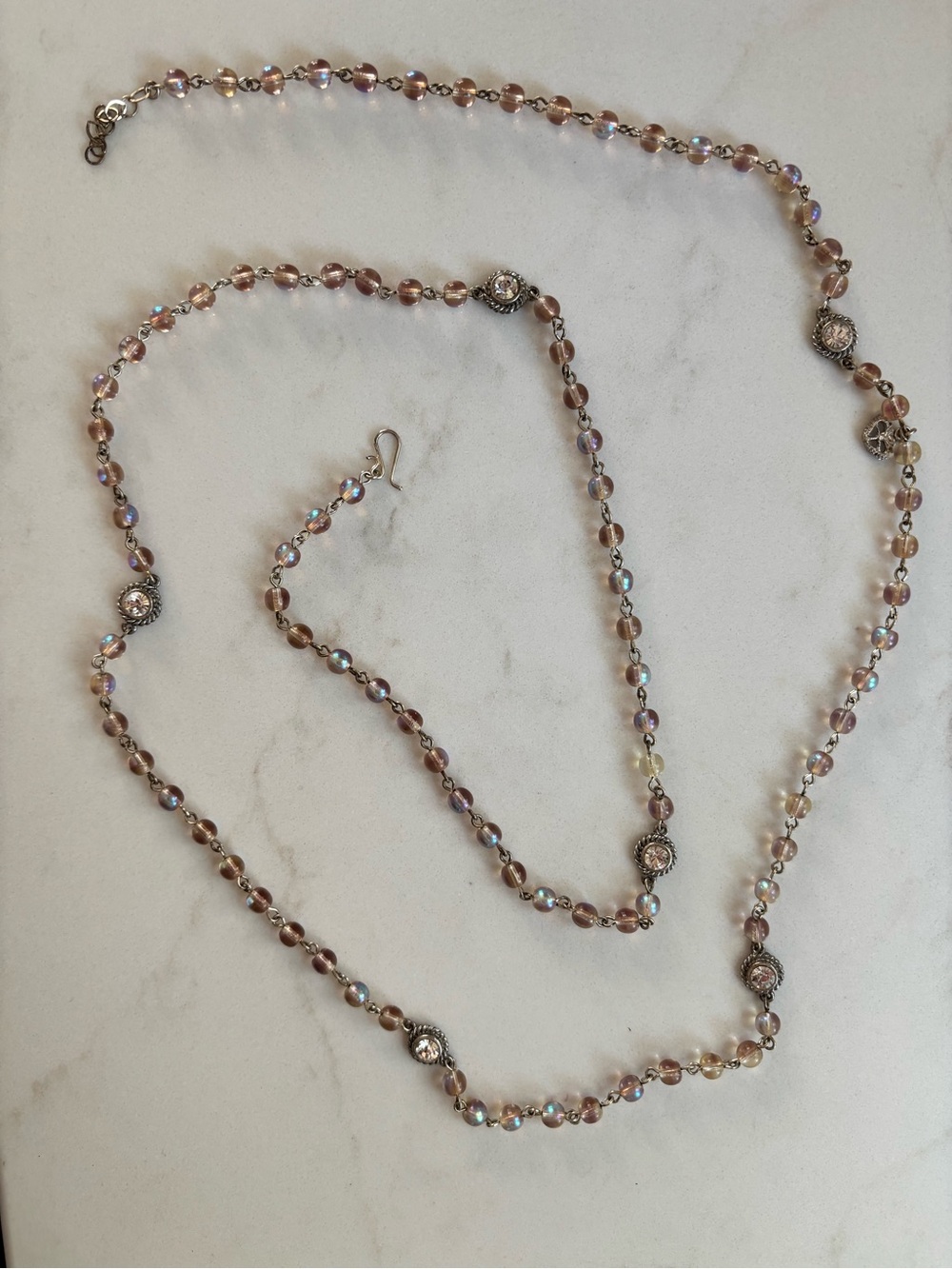 Virgins Saints & Angels Iridescent PINK Beaded Necklace